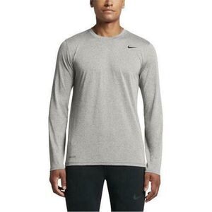 Nike Mens Dri Fit Grey Athletic Fit Crew Neck Shirt